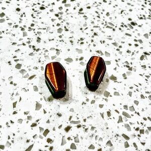 Handmade tigers eye 10mm coffin plugs (Ear Gauges)